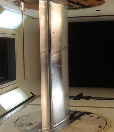 A slotted airfoil in the Oran W. Nicks Low-Speed Wind Tunnel at Texas A&M
